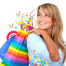 Picture of lady with shopping bags